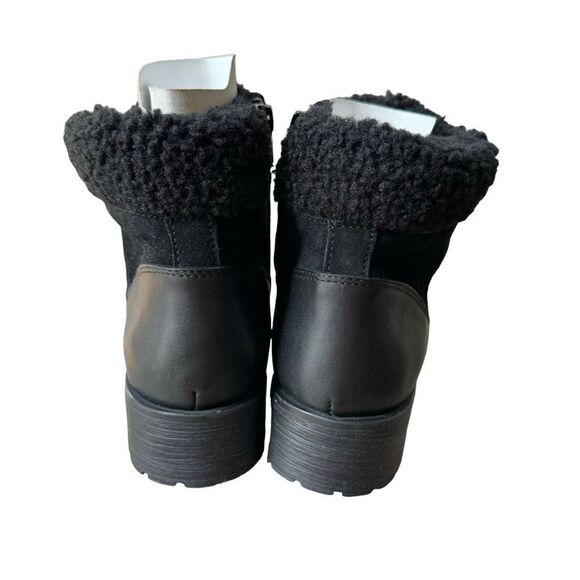 Geox Rawelle ABX faux shearling trim waterproof boots black leather sz 8/38 NWB - Picture 9 of 11